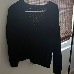 Express Women's V-Neck Black Sweater
